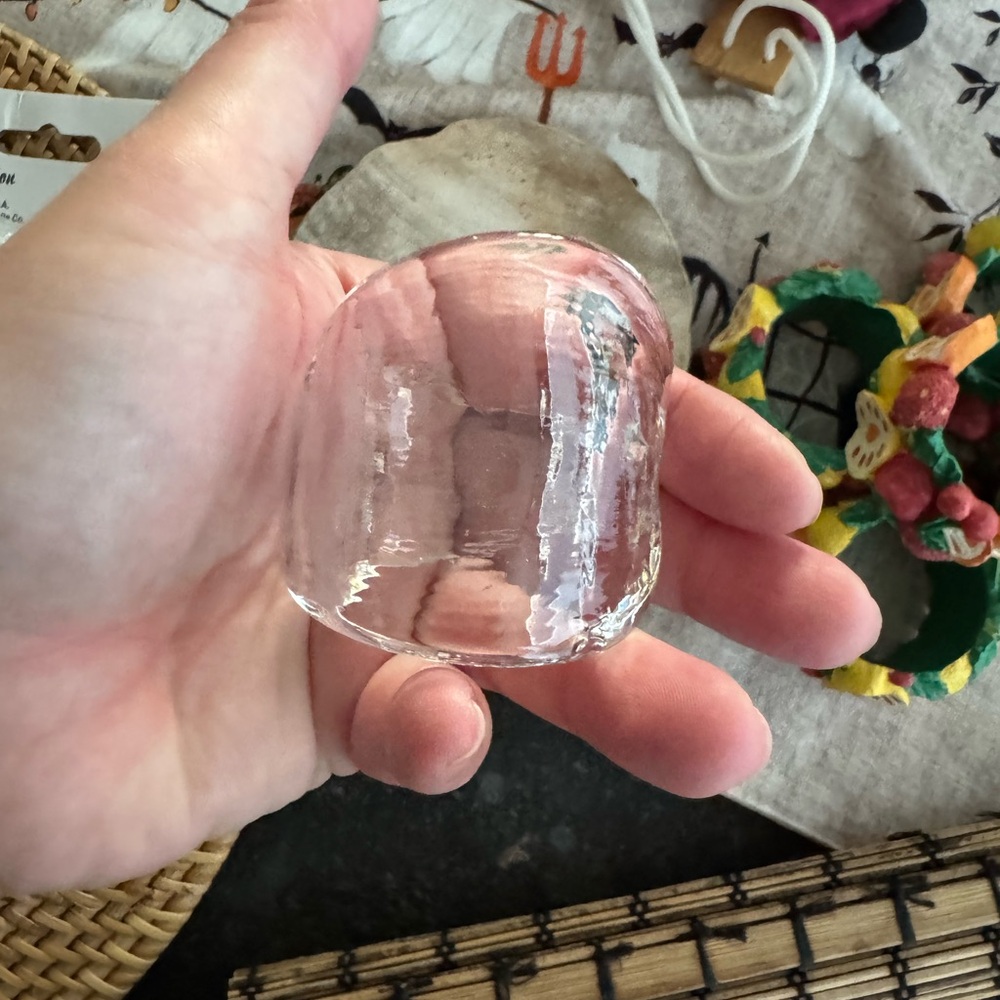 Vintage Clear Glass Napkin Rings Set of 6